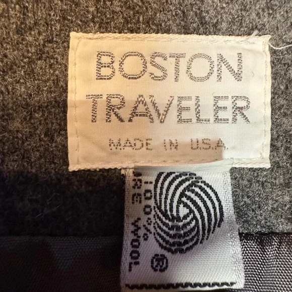 100% Pure Wool Vtg Boston Traveler Academia Gray Blazer Suit Jacket Size 5-6 USA - Picture 2 of 6